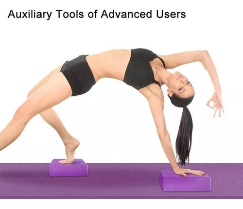 Fitness Yoga Ladrillo Goma Eva Bloque Pilates Deporte 180g Violeta