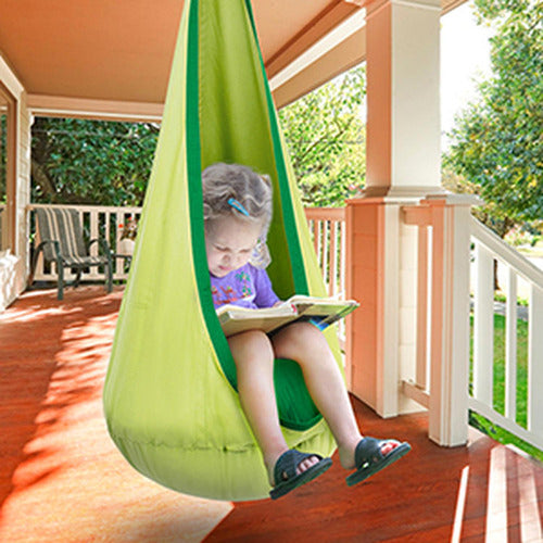 Columpio Sensorial Hamaca Colgante Niños + Cojín - Norplat Verde Lima