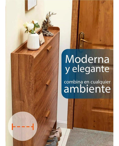 Zapatero Recibidor Mueble Para Zapatos Organizador - Norplat Marrón