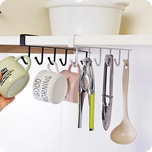 Organizador Soporte Colgador De Tazas Utensilios De Cocina Blanco