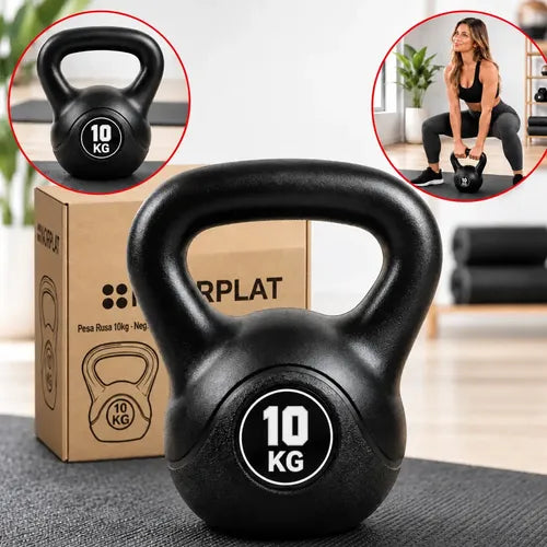 Pesa Rusa Norplat Kettlebell 10kg - Entrenamiento Fitness Negro