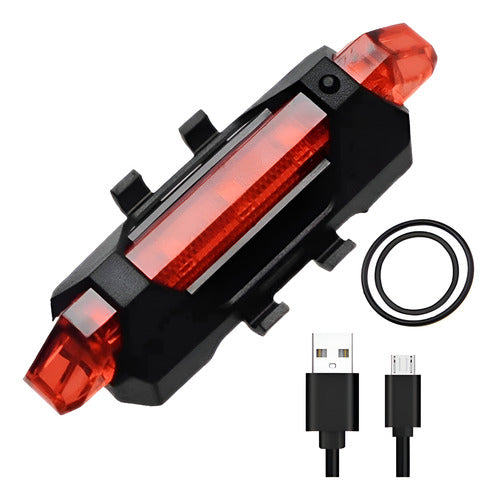  Pack 10 Luces Led Recargables Para Bicicleta - Norplat Negro Rojo