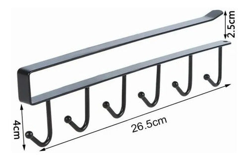 Organizador Soporte Colgador De Tazas Utensilios De Cocina Negro