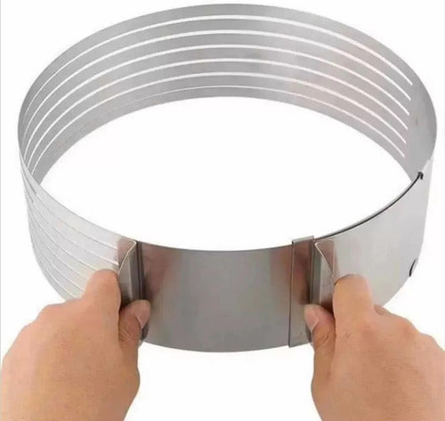Molde Para Cortar Bizcocho Acero Inox Repostería 24 - 30 Cm Plateado