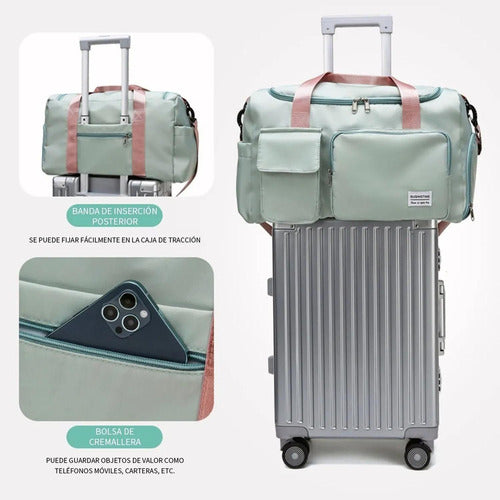 Bolso De Viaje Gran Capacidad Para Hombres Mujeres - Norplat Verde Lisa