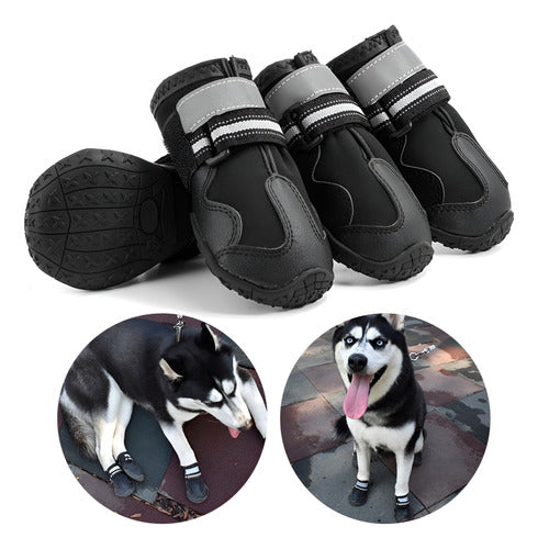  Zapato Zapatilla Camping Perro Antideslizantes Impermeable  7 - Negro