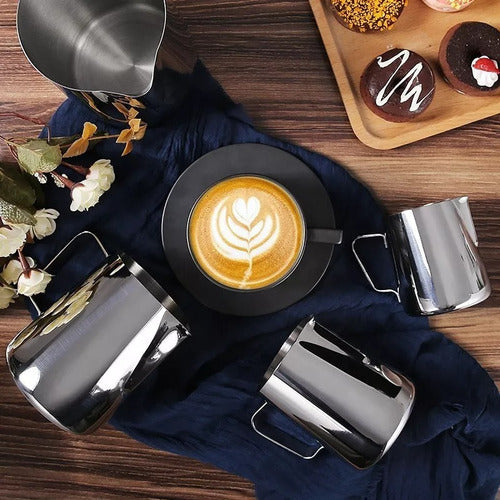Jarra Para Texturizar Leche 350ml Espuma Latte Barista Cukin
