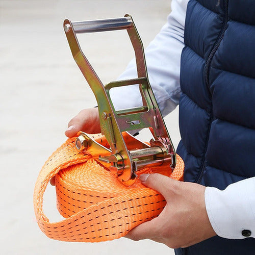 Eslingas Linga Amarre 50mm 6m Slinga 5000kg Rachet - Norplat Naranja