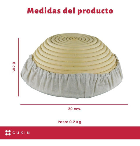 Banneton Redondo De 20cm - Cesta De Rattan - Cukin