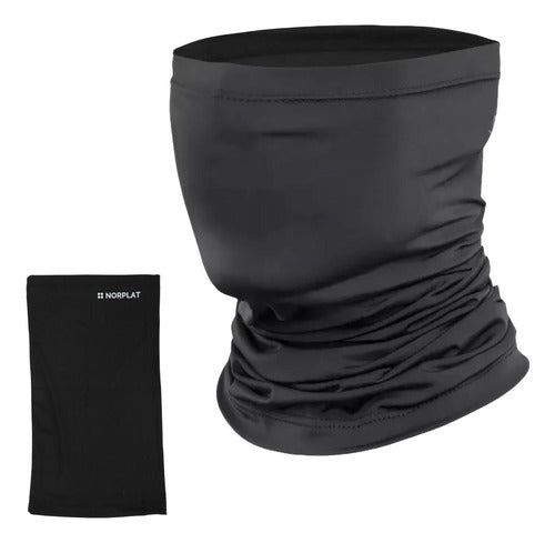 Cuello Elástico Bandana Respirable Uv400 Cortaviento Norplat Negro Standard