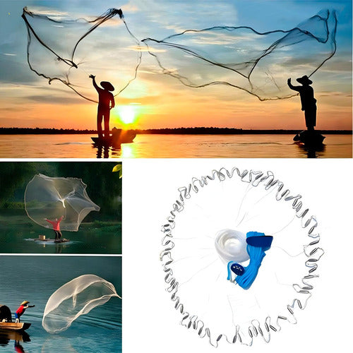 Red De Pesca De Fundición Agua Dulce Y Salada 360cm Norplat Blanco