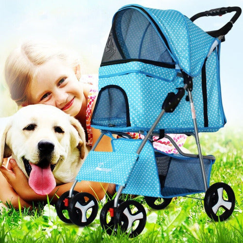 Coche Para Mascotas Perros Gato Carrito Aire Libre - Norplat Rosa