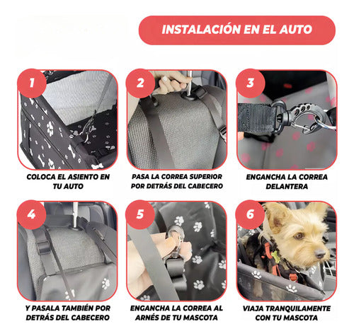 Norplat Asiento Auto Mascota Reforzado Plegable Seguridad Negro