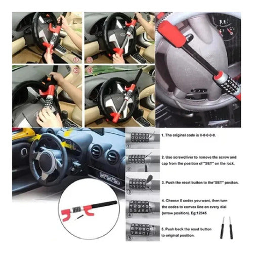 Traba Volante Auto Con Clave Bloqueo Antirrobo - Norplat