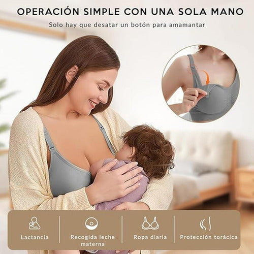 4 Sostenes Maternal Lactancia Elasticado Sin Barilla Norplat 2 Negro Y 2 Piel Liso Xl