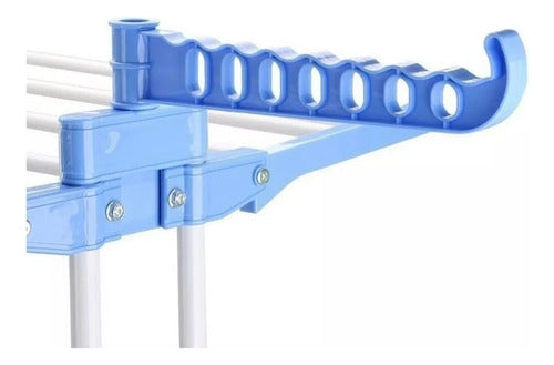 Tendedero Organizador Colgador Ropa Plegable 3 Niveles Rueda Blanco