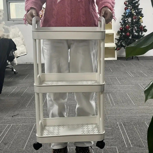 Carrito Carro Organizador Ruedas Multiuso 3 Niveles Norplat Blanco