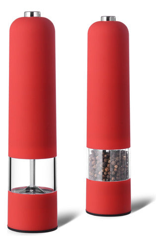 Pimentero Salero Molinillo Electrico Dispensador - Norplat Rojo