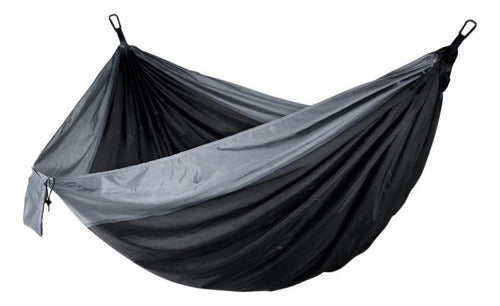 Hamaca Paraguaya Camping Norplat Mosqueton Correa Premium Negro