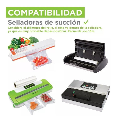 100 Bolsas Sellado Vacío Gofrada 28x35cm Para Sous Vide Transparente