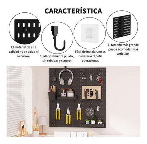 Organizador De Escritorio Pegado A La Pared - Norplat Negro