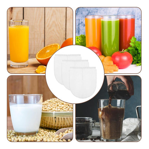 Set 3 Bolsas Para Filtrar Leche Vegetal Malla Fina - Norplat Blanco