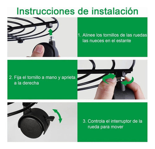 2 Soportes De Base De Maceta De Metal Con Ruedas - Norplat Negro Lisa