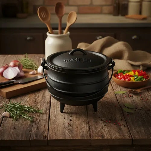 Olleta Olla Hierro Fierro Fundido 6 Litros + Tapa - Norplat Negro