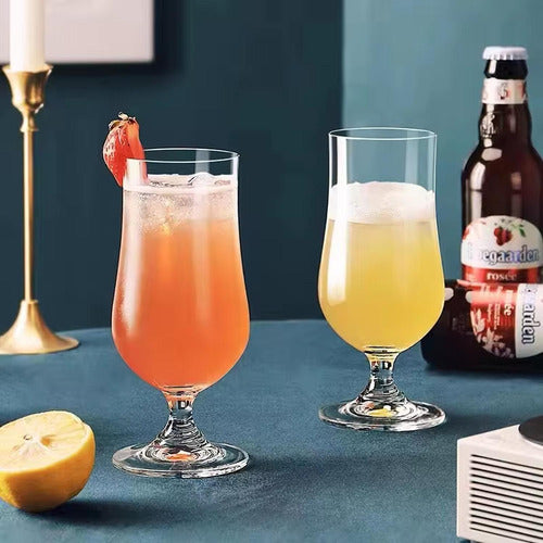 6 Copas Coctel Tropical Tiki Cocktail Premium 480ml Norplat Transparente