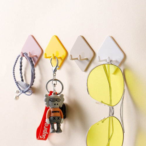 Pack De 5 Ganchos Dobles Auto Adhesivos Ideal Cocina Baño