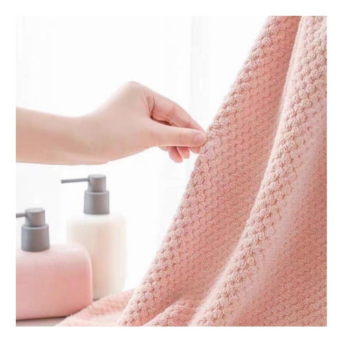 3 Toallas Baño Microfibra Alta Calidad Secado Rápido Norplat Blanco Lisa