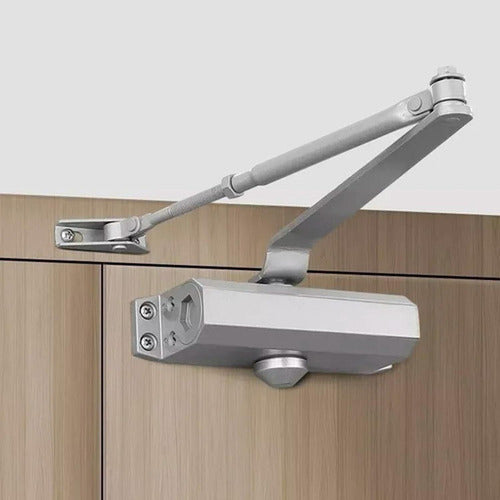 Cierre Automatico Puerta Brazo Hidraulico 45-65kg - Norplat Plateado