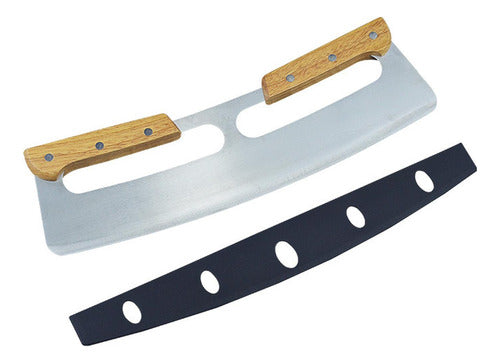 Cortador Pizza Profesional Doble Mango 35 Cm Premium Norplat Plateado