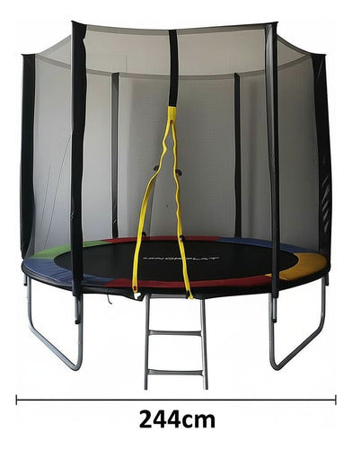 Cama Elástica Norplat Para Niños 8pies 2.44mt Con Escalera Negra Multicolor