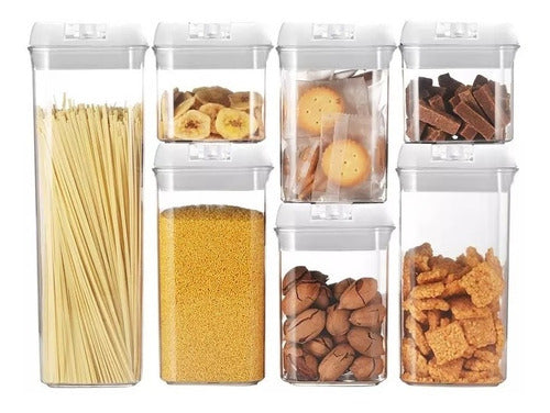 Pack De 7 Contenedores Para Alimentos Herméticos - Cukin Blanco