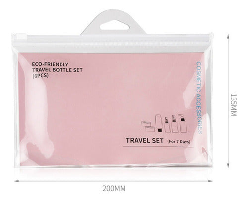 Kit De Viaje Portátil Botella Spray Dispensador Líquidos Celeste Transparente