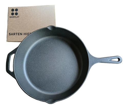 Sarten Fierro Hierro Fundido 31 Cm 3.2 Litros - Cukin Negro