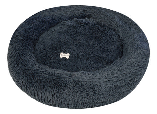 Cama Mascotas Perros Grandes Antiestres 90cm Talla Xxl - Wuf Gris Oscuro