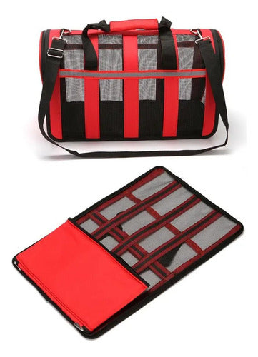 Bolso Transporte Mascota Norplat - Transportador Perro Gato Rojo