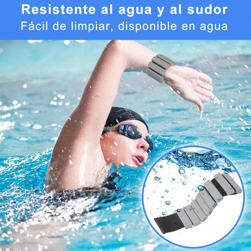 2 Muñequeras Pulsera Silicona Con Peso 450g C/u - Norplat Negro