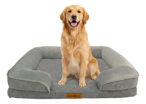 Cama Antiestres Norplat 110cm Xxl Perro Colchon Ortopédica  Gris Claro Ortopédico