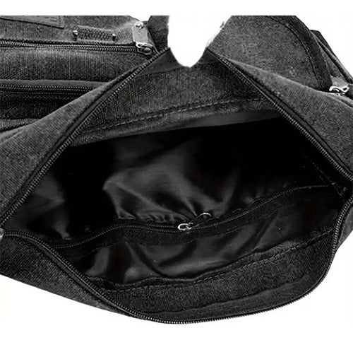Bandolera Maletin Hombre Grande Capacidad Bolsillos Norplat Negro