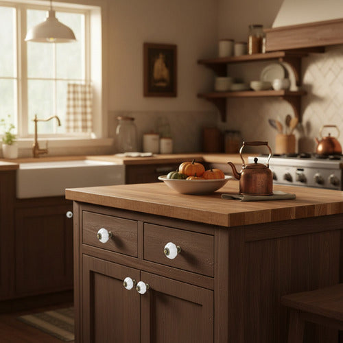 12 Manillas Mueble Tiradores Cocina Vintage Mueble - Norplat Blanco Calabaza