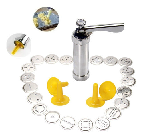 Maquina Para Hacer Galletas O Rellenar Churros Biscuit Maker Plateado