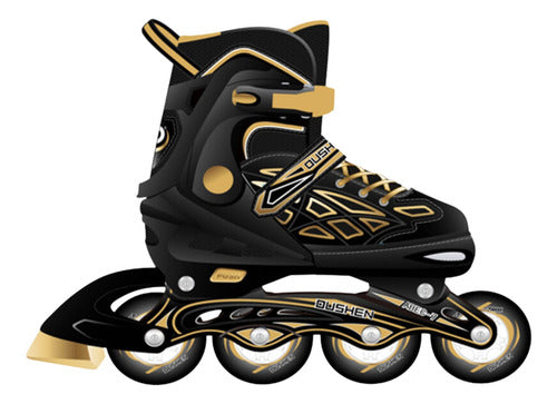 Patines En Linea Rollers Ajustables Adolescentes Adultos  L 65 Mm Amarillo