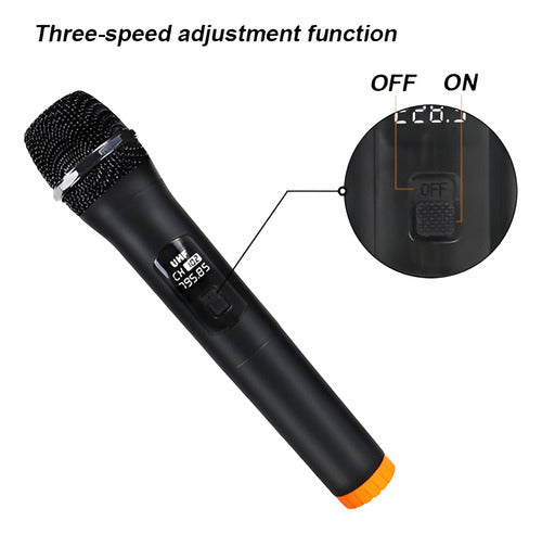 Microfono Inalambrico 10 Metros De Alcance Karaoke - Norplat Negro