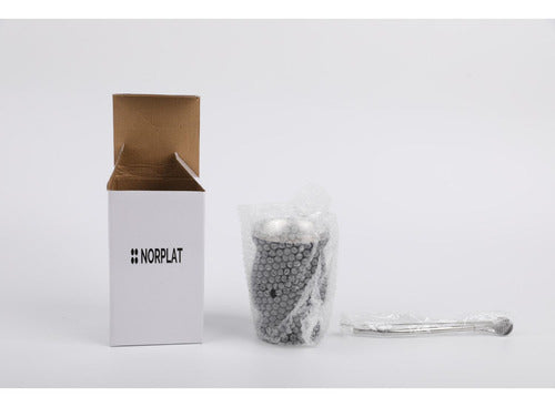 Mate Termico De Acero Inoxidable Norplat + Bombilla Cepillo Negro Mate