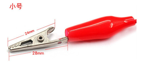 20 Pinzas Eléctricas Tipo Caiman Cocodrilo 28mm - Norplat Negro/rojo