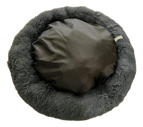 Cama Mascotas Perros Grandes Antiestres 90cm Talla Xxl - Wuf Gris Oscuro