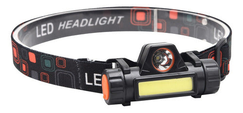 Linterna Frontal Recargable Foco Cabeza Linterna Minera Foco Blanco Negro